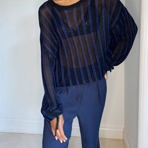 Boy Blue Trouser Pant Pleated wide-leg trousers